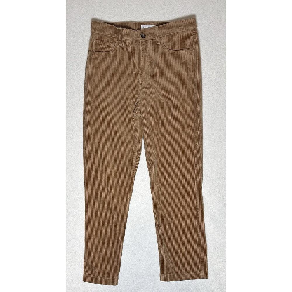 LOFT Women's Corduroy Pants Size 4 Brown Cotton Stretch Mid Rise Straight Leg